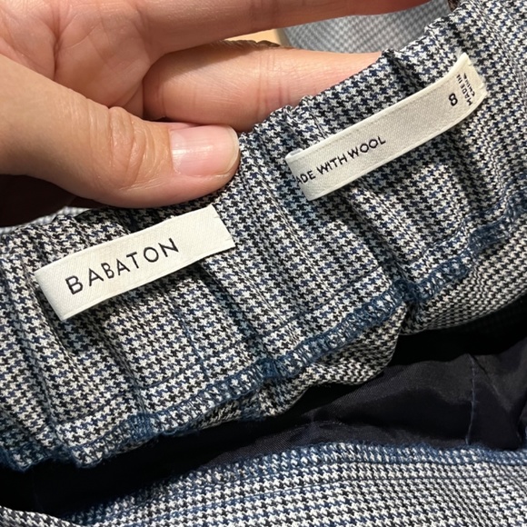 Babaton Conan Wool Houndstooth Cropped Pleated Dress Pants - Women's Size 8 - Picture 5 of 10